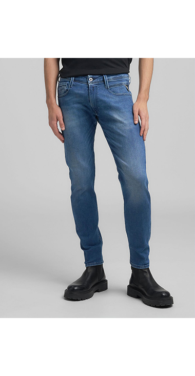 スリムフィットANBASS ブルーパワーストレッチデニム